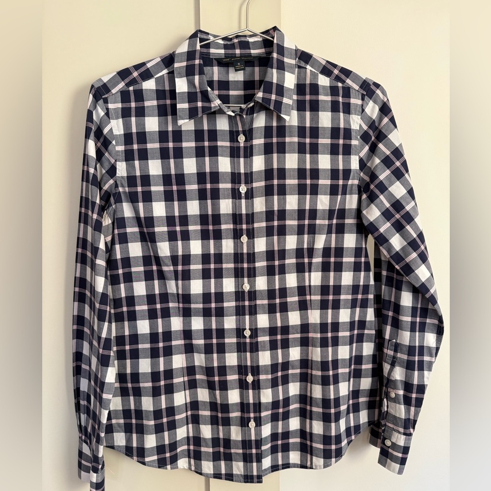 Brooks Brothers Navy Checkered Shirt 6